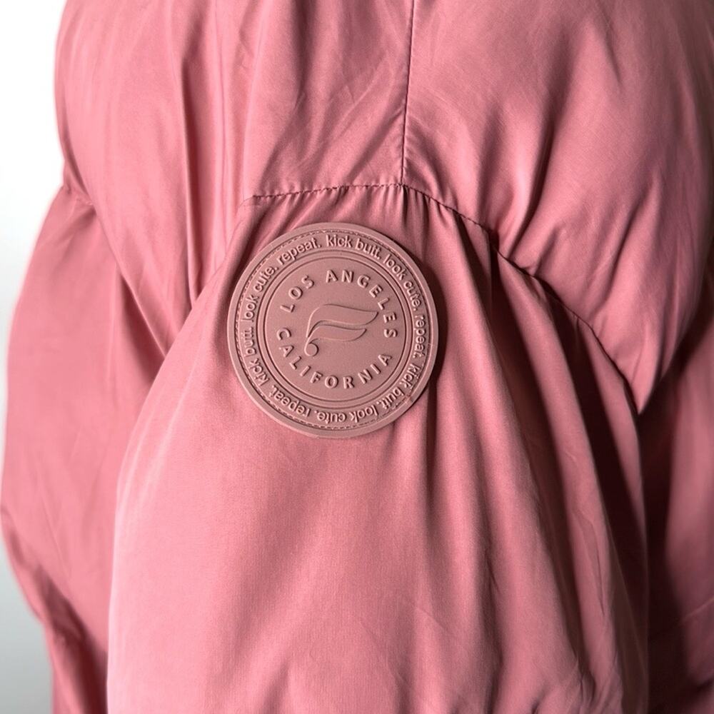 Fabletics Cherry Mocha Wander Cropped Puffer Jack… - image 7